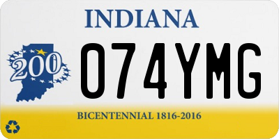 IN license plate 074YMG