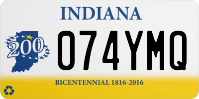 IN license plate 074YMQ