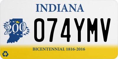 IN license plate 074YMV
