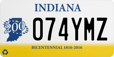 IN license plate 074YMZ