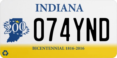 IN license plate 074YND