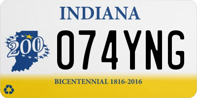 IN license plate 074YNG