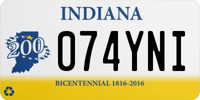 IN license plate 074YNI