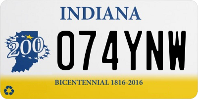 IN license plate 074YNW