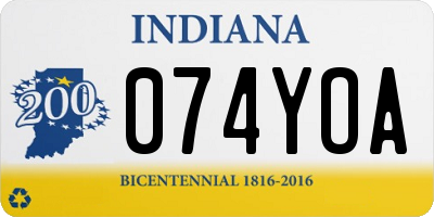 IN license plate 074YOA