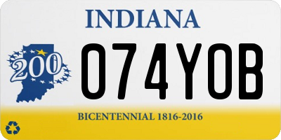 IN license plate 074YOB