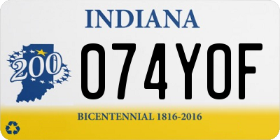 IN license plate 074YOF