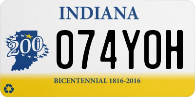 IN license plate 074YOH