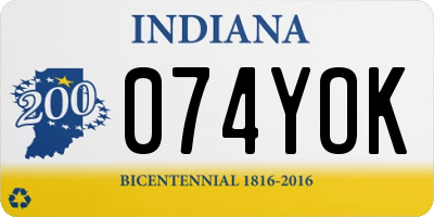 IN license plate 074YOK