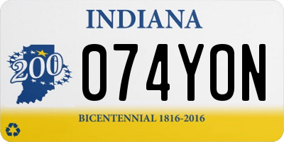 IN license plate 074YON