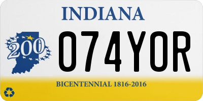 IN license plate 074YOR