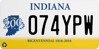 IN license plate 074YPW