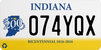 IN license plate 074YQX
