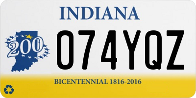 IN license plate 074YQZ