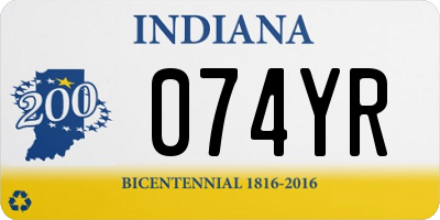IN license plate 074YR