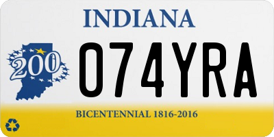 IN license plate 074YRA