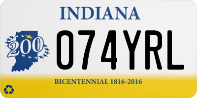 IN license plate 074YRL