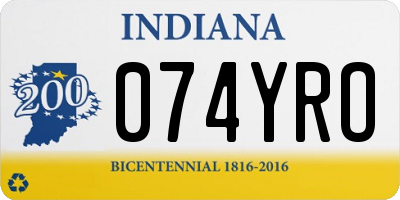 IN license plate 074YRO