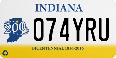 IN license plate 074YRU