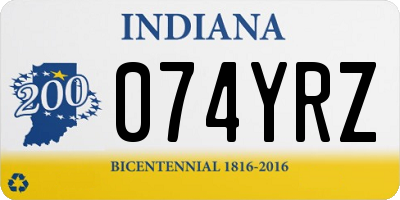 IN license plate 074YRZ