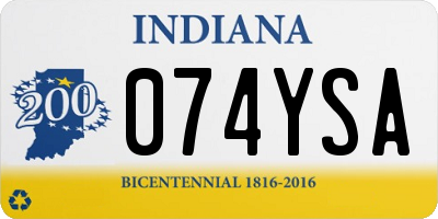 IN license plate 074YSA