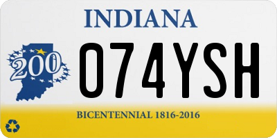 IN license plate 074YSH
