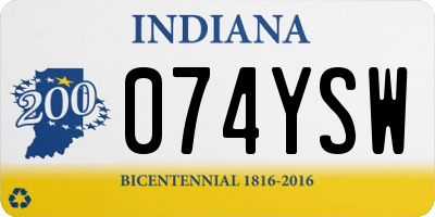 IN license plate 074YSW
