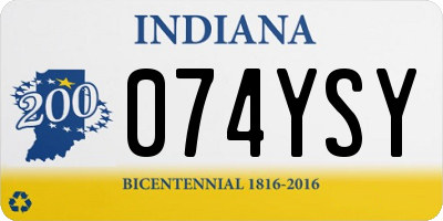 IN license plate 074YSY