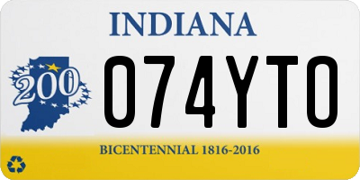 IN license plate 074YTO