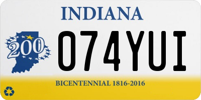 IN license plate 074YUI