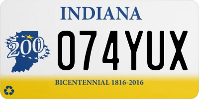 IN license plate 074YUX