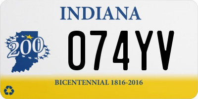 IN license plate 074YV