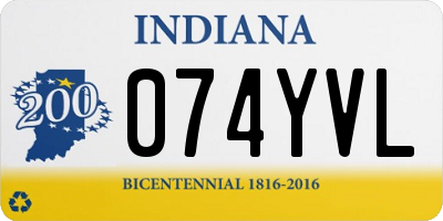 IN license plate 074YVL