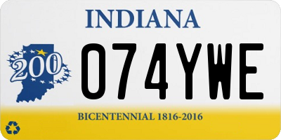 IN license plate 074YWE
