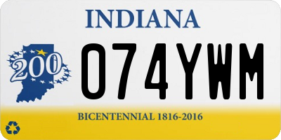 IN license plate 074YWM