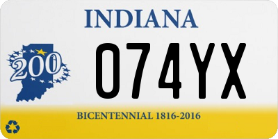 IN license plate 074YX