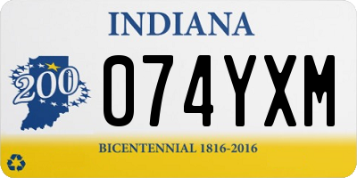 IN license plate 074YXM