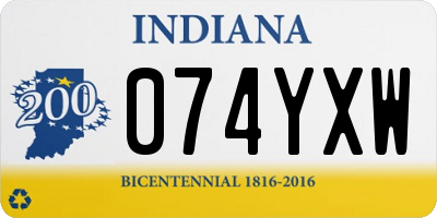 IN license plate 074YXW