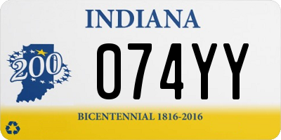 IN license plate 074YY