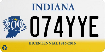 IN license plate 074YYE