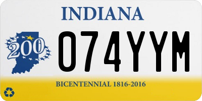 IN license plate 074YYM