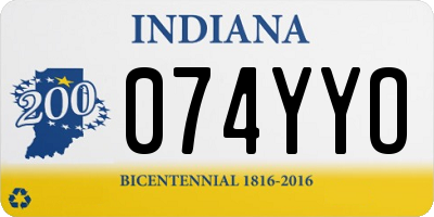 IN license plate 074YYO