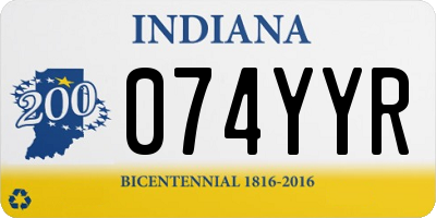 IN license plate 074YYR