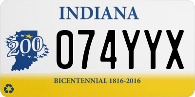 IN license plate 074YYX