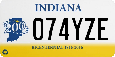 IN license plate 074YZE