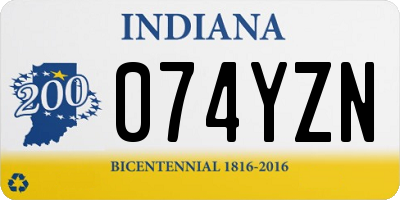 IN license plate 074YZN