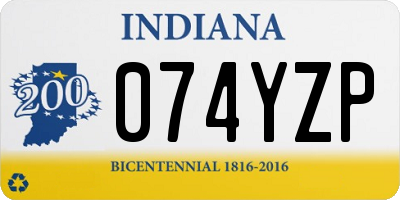 IN license plate 074YZP