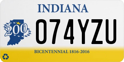 IN license plate 074YZU
