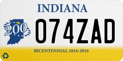 IN license plate 074ZAD