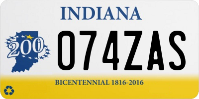 IN license plate 074ZAS